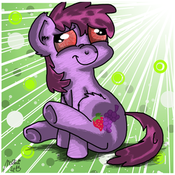 Size: 1024x1024 | Tagged: safe, artist:natalistudios, berry punch, berryshine, earth pony, pony, g4, bloodshot eyes, derp, female, solo, tripping out