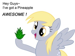 Size: 780x581 | Tagged: safe, artist:syansyan, derpy hooves, pegasus, pony, g4, awesome, female, mare, pineapple, solo