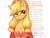 Size: 600x450 | Tagged: safe, artist:ezoisum, applejack, earth pony, pony, g4, alternate hairstyle, blushing, bow, clothes, cute, dialogue, dress, female, hair bow, jackabetes, japanese, jewelry, looking up, necklace, pigtails, simple background, smiling, solo, translation request, waifu, wavy mouth, white background