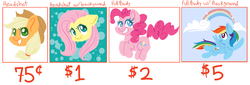 Size: 1280x433 | Tagged: safe, artist:srsishere, applejack, fluttershy, pinkie pie, rainbow dash, g4, commission