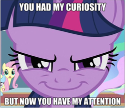 Size: 630x547 | Tagged: safe, edit, edited screencap, screencap, fluttershy, princess celestia, rainbow dash, twilight sparkle, pony, a canterlot wedding, g4, bust, close-up, cropped, django unchained, female, looking at you, mare, meme, movie quote, rapeface, solo focus