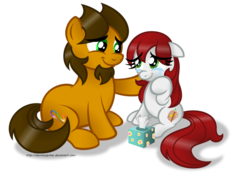 Size: 1024x737 | Tagged: safe, artist:aleximusprime, oc, oc only, oc:palette swap, earth pony, pony, comforting, crying, simple background, tears of joy, tissue, transparent background