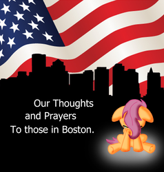 Size: 2005x2109 | Tagged: safe, artist:ajmstudios, scootaloo, g4, april 13 2013, boston, boston bombing, boston marathon, boston marathon bombing, crying, flag, massachusetts, sad, support, tragedy, united states