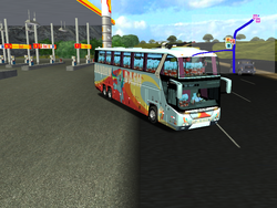 Size: 800x600 | Tagged: safe, artist:rodriguez, rainbow dash, g4, 18 wos haulin, mod bus