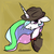 Size: 400x400 | Tagged: safe, artist:eshredder, princess celestia, pony, g4, clothes, female, hat, solo