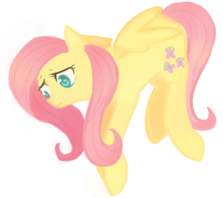 Size: 949x842 | Tagged: safe, artist:sockl, fluttershy, pegasus, pony, g4, female, flying, mare, nervous, simple background, solo, transparent background