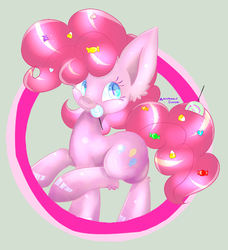 Size: 732x801 | Tagged: safe, artist:anikawolf, pinkie pie, earth pony, pony, g4, candy, female, mouth hold, solo