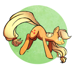 Size: 600x551 | Tagged: safe, artist:radioactive-k, applejack, earth pony, pony, g4, female, looking down, solo