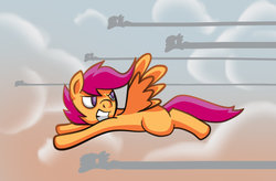 Size: 1024x671 | Tagged: safe, artist:sonicboy112, scootaloo, pegasus, pony, g4, female, flying, solo