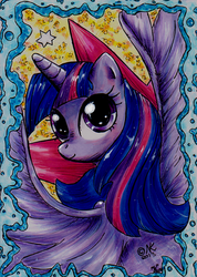 Size: 400x563 | Tagged: safe, artist:littleocean, twilight sparkle, alicorn, pony, g4, female, mare, solo, traditional art, twilight sparkle (alicorn)