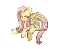 Size: 600x500 | Tagged: safe, artist:lelittleluna, fluttershy, rabbit, g4