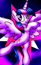 Size: 671x1059 | Tagged: safe, artist:omegasunburst, twilight sparkle, alicorn, pony, g4, female, mare, solo, twilight sparkle (alicorn)