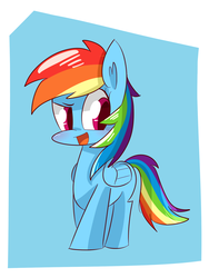 Size: 1200x1600 | Tagged: safe, artist:kty159, rainbow dash, pegasus, pony, g4, abstract background, female, looking sideways, mare, open mouth, solo, standing