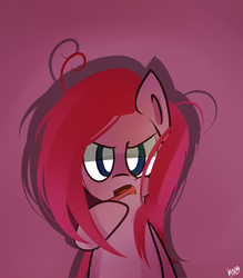 Size: 1400x1600 | Tagged: safe, artist:kty159, pinkie pie, earth pony, pony, g4, bed mane, female, morning ponies, pinkamena diane pie, solo, toothbrush