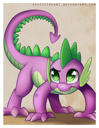 Size: 1700x2200 | Tagged: safe, artist:spittfireart, spike, g4, male, solo