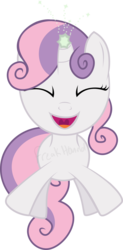 Size: 1449x2944 | Tagged: safe, artist:crosspone, artist:ponything, sweetie belle, pony, unicorn, g4, female, filly, foal, magic, simple background, solo, sweetie belle's magic brings a great big smile, transparent background, vector