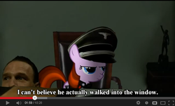 Size: 639x387 | Tagged: safe, artist:supermariogalaxy13, oc, human, cutie mark, daughter, desk, downfall, filly, fuhrerfilly, hermann fegelein, hitler parodies, irl, irl human, parody, photo, youtube