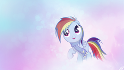 Size: 1920x1080 | Tagged: dead source, safe, artist:eugene-joe-c, artist:jave-the-13, rainbow dash, pony, g4, clothes, cute, dashabetes, female, filly, filly rainbow dash, scarf, solo, starry eyes, vector, wallpaper, wingding eyes, younger