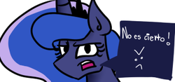 Size: 330x155 | Tagged: safe, princess luna, alicorn, pony, g4, ask, dialogue, female, mare, simple background, solo, spanish, tumblr, white background