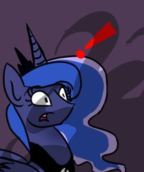 Size: 346x412 | Tagged: safe, artist:erikagaga, princess luna, alicorn, pony, g4, ask, exclamation point, female, mare, shadow, solo, tumblr