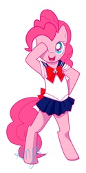 Size: 900x1800 | Tagged: safe, artist:angelemlin, pinkie pie, earth pony, pony, g4, bipedal, clothes, sailor senshi, school uniform