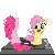 Size: 255x255 | Tagged: safe, artist:tomdantherock, fluttershy, pinkie pie, pony, g4, animated, cute, diapinkes, female, filly, gif, ponyspin, record player, shyabetes, spin, spinning, turntable, turntable pony, vinyl, weapons-grade cute, you spin me right round