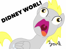 Size: 1024x768 | Tagged: safe, artist:zane, derpy hooves, pegasus, pony, g4, didney worl, female, image macro, mare, pinkie frogmouth