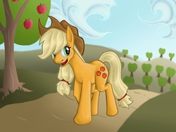 Size: 1024x768 | Tagged: safe, artist:darkdancing-blades, applejack, g4, apple