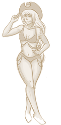 Size: 541x1100 | Tagged: safe, artist:blueteardrop, applejack, human, g4, bikini, clothes, humanized, swimsuit