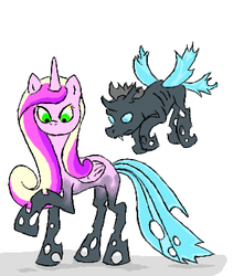 Size: 317x375 | Tagged: safe, artist:pegasus-sqveel, queen chrysalis, changeling, g4, disguise, disguised changeling, fake cadance