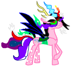 Size: 652x595 | Tagged: safe, oc, oc only, bedroom eyes, donut steel, ms paint, no armor, solo, tiara ultima