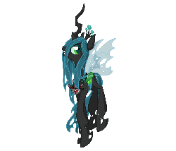 Size: 920x788 | Tagged: safe, artist:luga12345, queen chrysalis, changeling, changeling queen, g4, alicorn amulet, animated, female, simple background, solo, transparent background