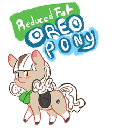 Size: 600x600 | Tagged: safe, artist:mt, oc, oc only, oc:double stuf, food pony, original species, oreo, solo