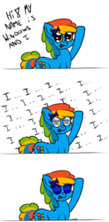 Size: 1000x2037 | Tagged: safe, artist:chibi95, pony, blue screen of death, bow, comic, dialogue, drool, hair bow, microsoft windows, open mouth, ponified, simple background, smiling, solo, transparent background, waving