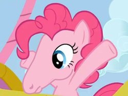 Size: 500x376 | Tagged: safe, artist:kukimao, edit, edited screencap, screencap, pinkie pie, earth pony, pony, fall weather friends, g4, my little pony: friendship is magic, female, hoers, hot air balloon, solo