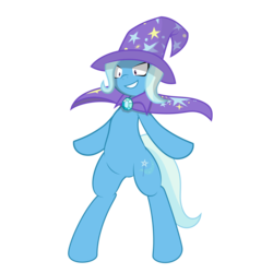 Size: 5000x5000 | Tagged: safe, artist:zakbo1337, trixie, pony, g4, absurd resolution, bipedal, grin