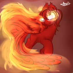 Size: 1000x1000 | Tagged: safe, artist:arnachy, oc, oc only, elemental, fire, glowing eyes