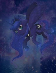 Size: 1000x1300 | Tagged: safe, artist:synthierose, princess luna, pony, g4, female, moon, solo