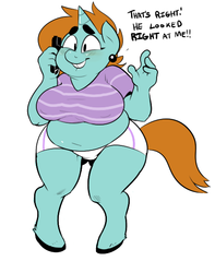 Size: 461x585 | Tagged: safe, artist:mangneto, snips, anthro, g4, belly button, breasts, busty sugar, chubby, fat, female, phone, rule 63, solo, sugar, thigh gap, underass, wide hips