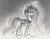 Size: 1306x1013 | Tagged: safe, artist:deathcutlet, princess luna, pony, g4, female, grayscale, monochrome, solo, traditional art