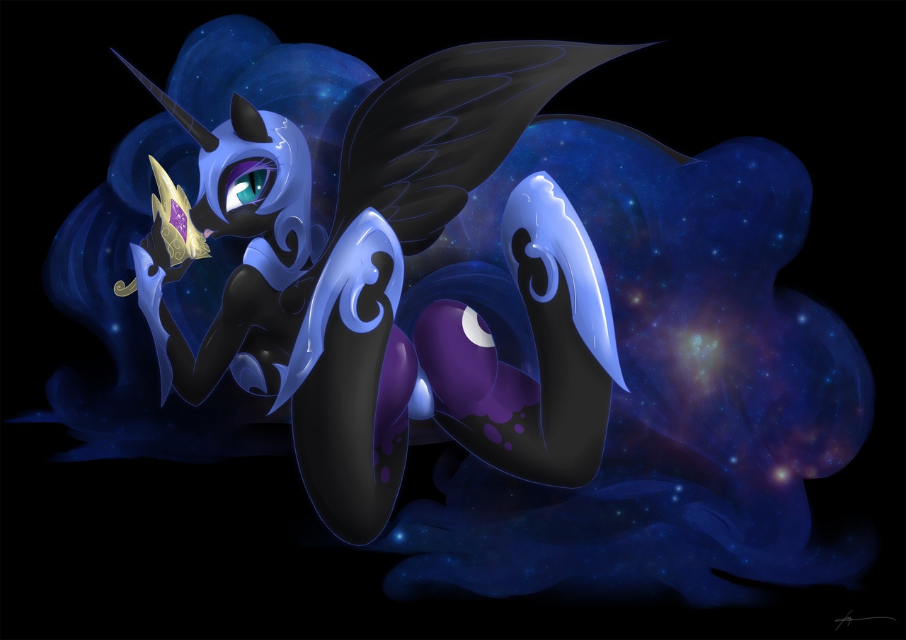 ...ass, clothes, crown, female, galaxy mane, licking, looking at you, panti...