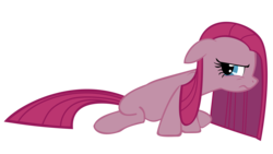 Size: 14000x7880 | Tagged: safe, artist:annietheeagle, pinkie pie, g4, absurd resolution, floppy ears, frown, glare, looking back, pinkamena diane pie, simple background, transparent background, unhappy, vector