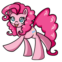 Size: 1000x1000 | Tagged: safe, artist:robynne, pinkie pie, g4, full body, side view, simple background, solo, standing, transparent background