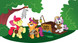 Size: 6856x3848 | Tagged: safe, artist:masem, idw, apple bloom, scootaloo, sweetie belle, opossum, pony, g4, absurd resolution, cutie mark crusaders, idw showified, simple background, transparent background, vector