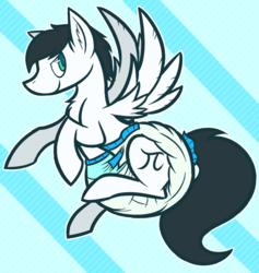 Size: 1115x1177 | Tagged: safe, artist:kurikia, oc, oc only, oc:archimedes ogle, pegasus, pony, diaper, non-baby in diaper, poofy diaper, solo