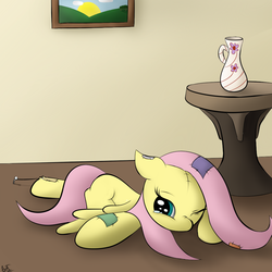 Size: 1024x1024 | Tagged: safe, artist:chaikeon, fluttershy, g4, crying, female, patchwork, plushie