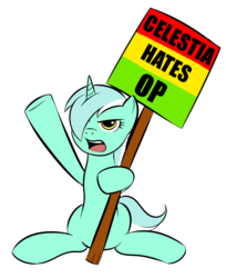 Size: 778x954 | Tagged: safe, artist:kloudmutt, lyra heartstrings, g4, op, op is a faggot, protest, reaction image, sign, simple background, solo, transparent background, vector, westboro baptist church