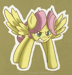 Size: 676x699 | Tagged: safe, artist:nolycs, fluttershy, g4, adorascotch, angry, butterscotch, cute, rule 63, rule63betes, scratched