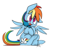 Size: 1024x819 | Tagged: safe, artist:derpyfool, rainbow dash, pegasus, pony, g4, cute, dashabetes, female, mare, open mouth, simple background, sitting, solo, transparent background