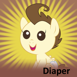 Size: 250x250 | Tagged: safe, pound cake, g4, baby, diaper, meta, spoilered image joke